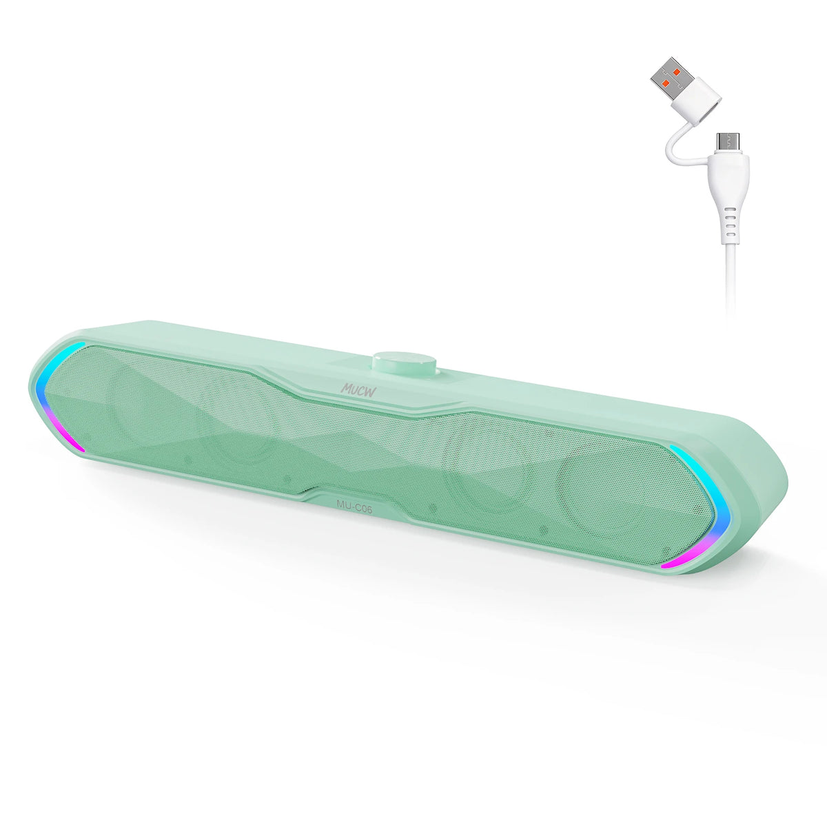 MUCW Bluetooth USB Gaming Soundbar With Stereo Speaker Audio