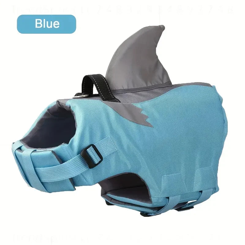Reflective Shark Shape Dog Life Jacket With Adjustable Safety Handle