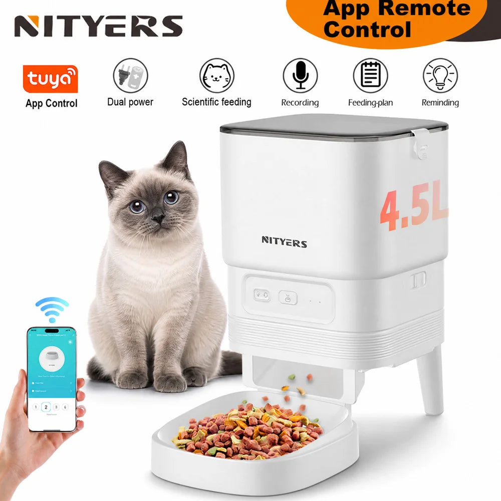 Nityers Automatic Pet Feeder With Tuya App And Voice Recorder