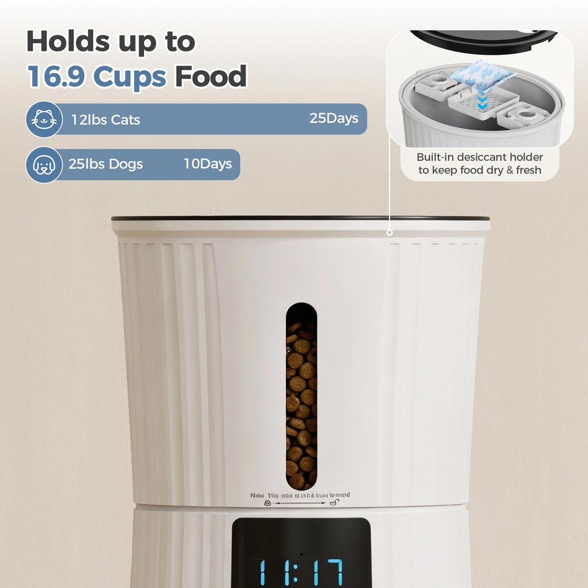 Automatic Smart Cat Feeder With Wifi App Control And Timer