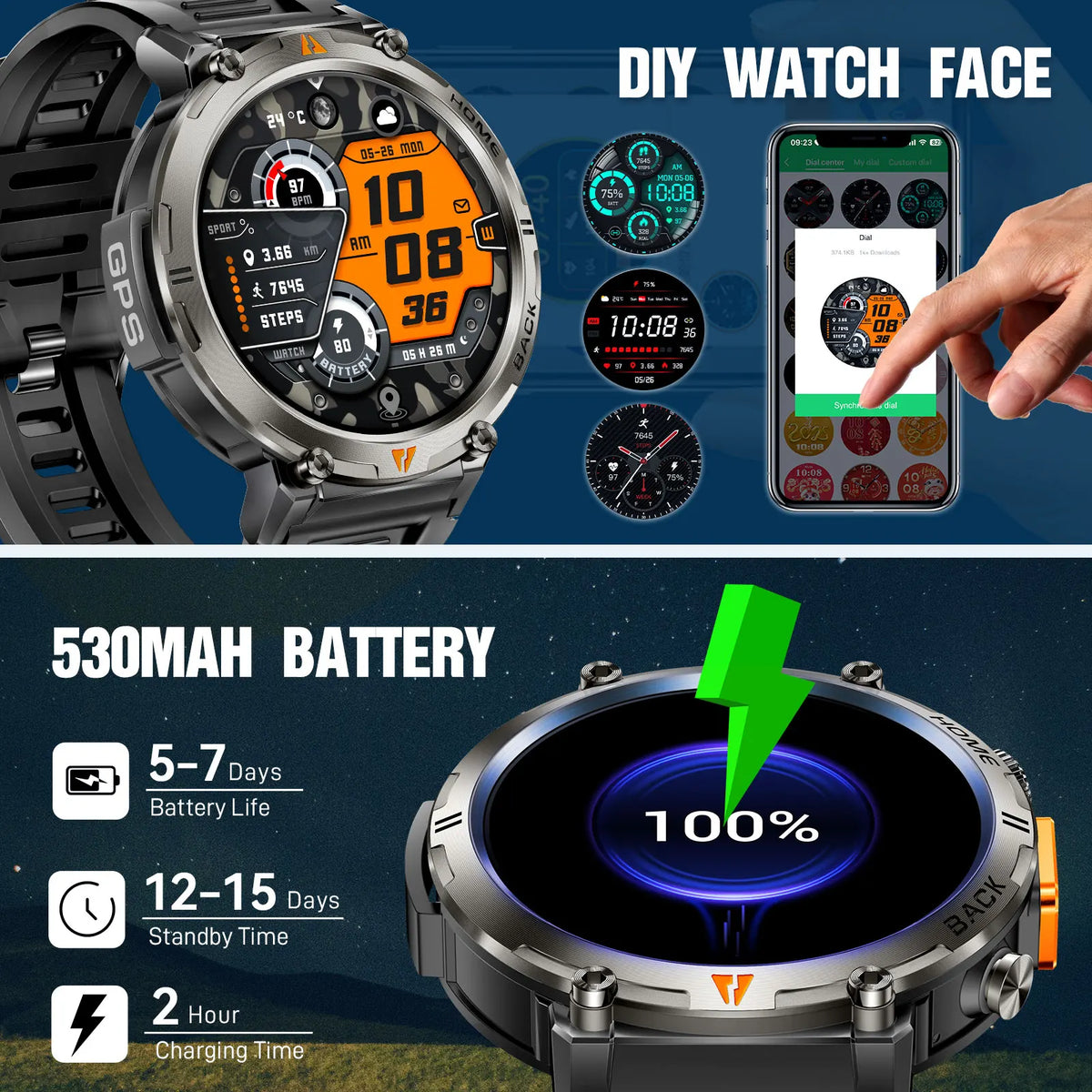 EIGIIS KE3 Smartwatch Bluetooth Call Full Touch Heart Rate Monitor