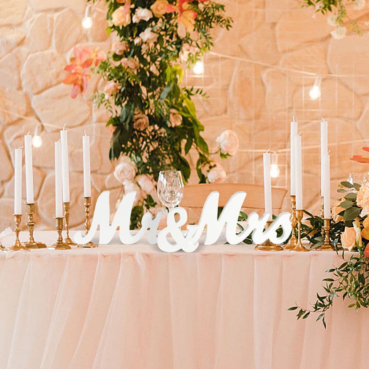 Wedding Decorations, Mr & Mrs Sign Wooden for Letters Wedding Table, Bride & Groom Married Couple Wedding Decorations