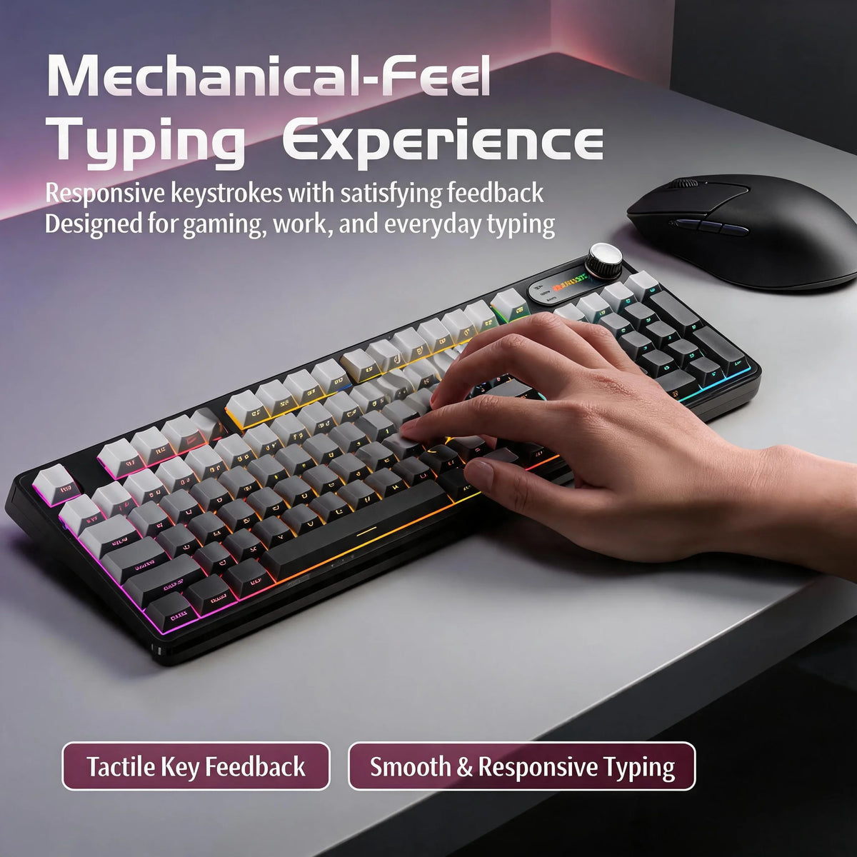 Tri Mode Wireless 98 Key Mechanical Style RGB Keyboard