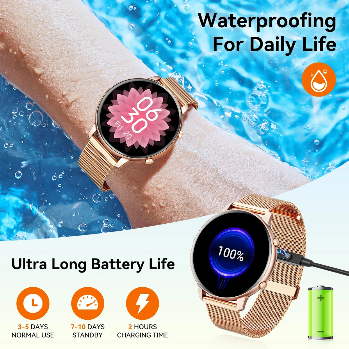 Bluetooth Calling Smartwatch IP67 Fitness Tracking Heart Rate And SpO2