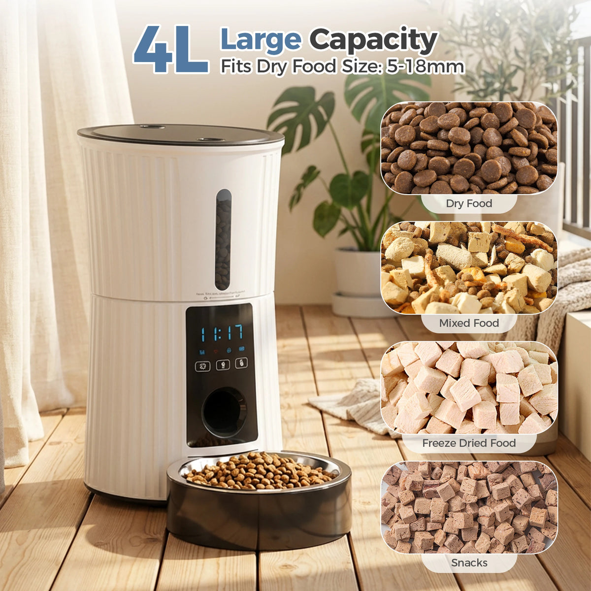 Automatic Smart Cat Feeder With Wifi App Control And Timer
