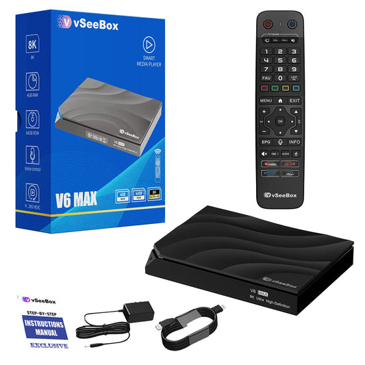 vSeeBox V6 Max Android Smart TV Streaming Box Dual Band WiFi