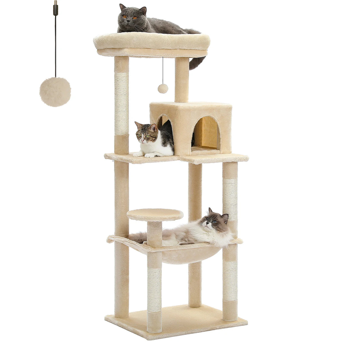 PAWZ Road Indoor Cat Tree With Hammock And Scratching Posts