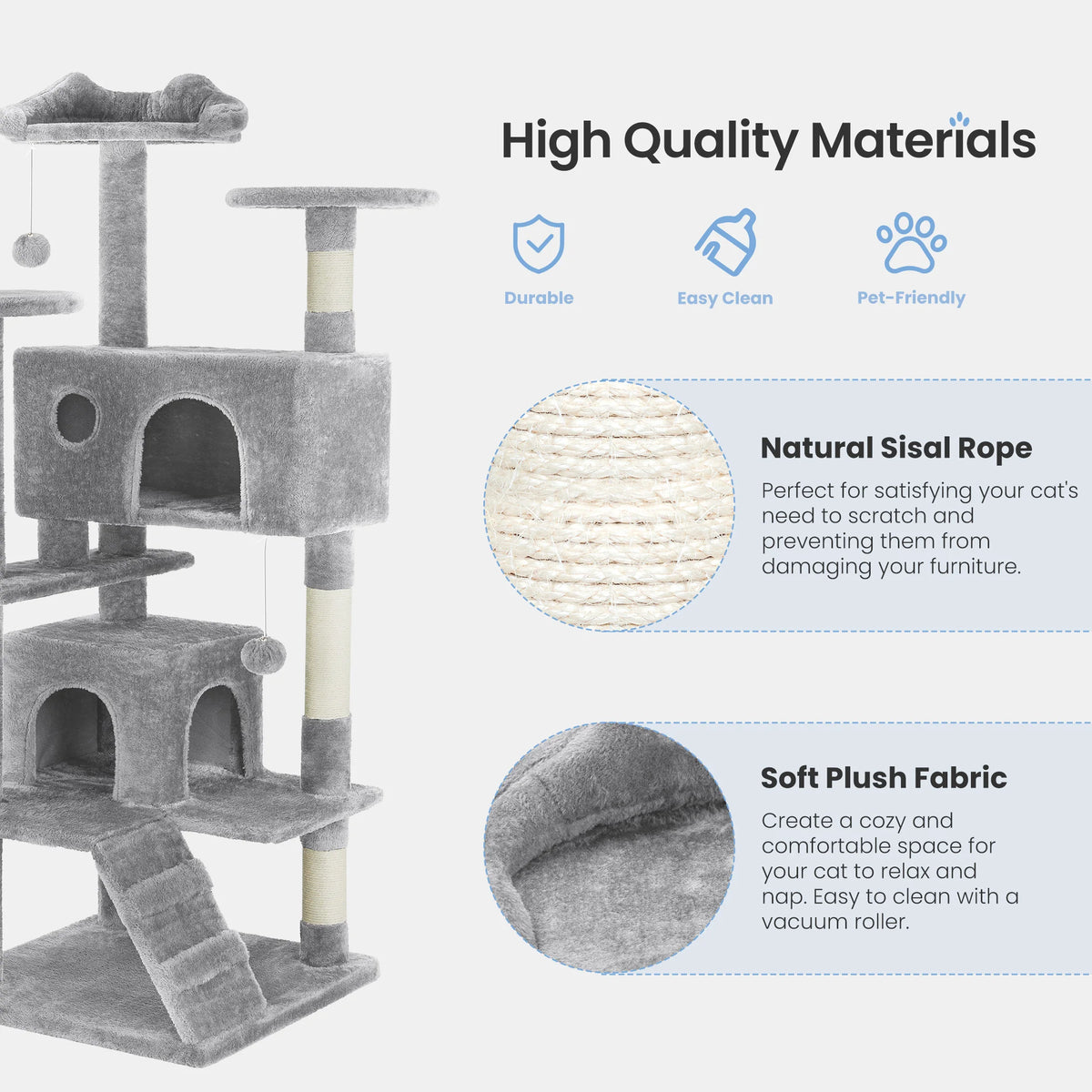 MCQ Indoor Cat Tree Multi Level Scratching Post Climbing Ladder