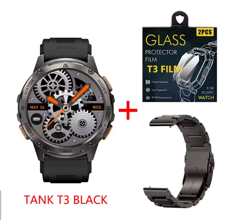 KOSPET Tank T3 AMOLED Smartwatch With Bluetooth Calling Fitness Tracking