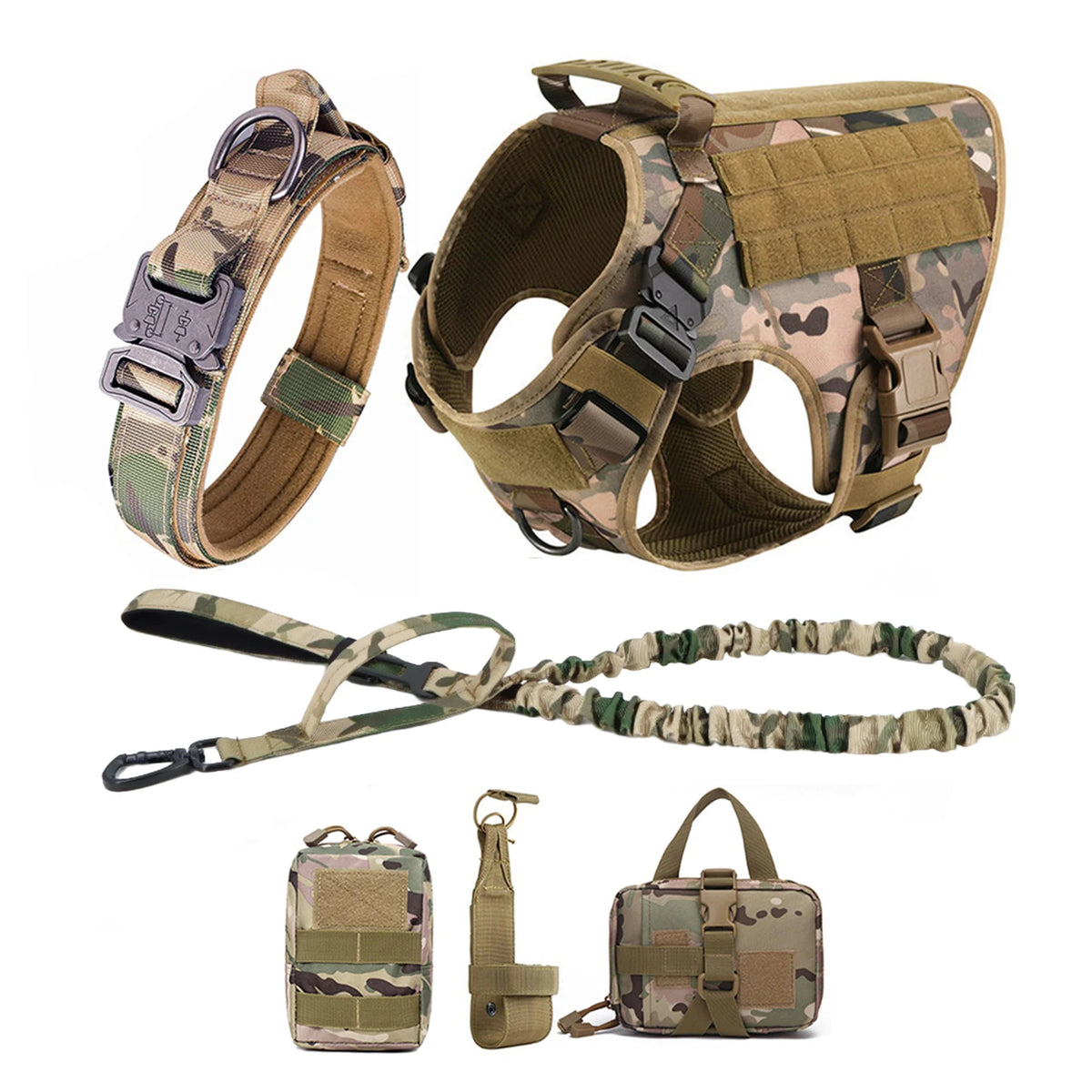 Adjustable Tactical Nylon Dog Harness With Quick Release
