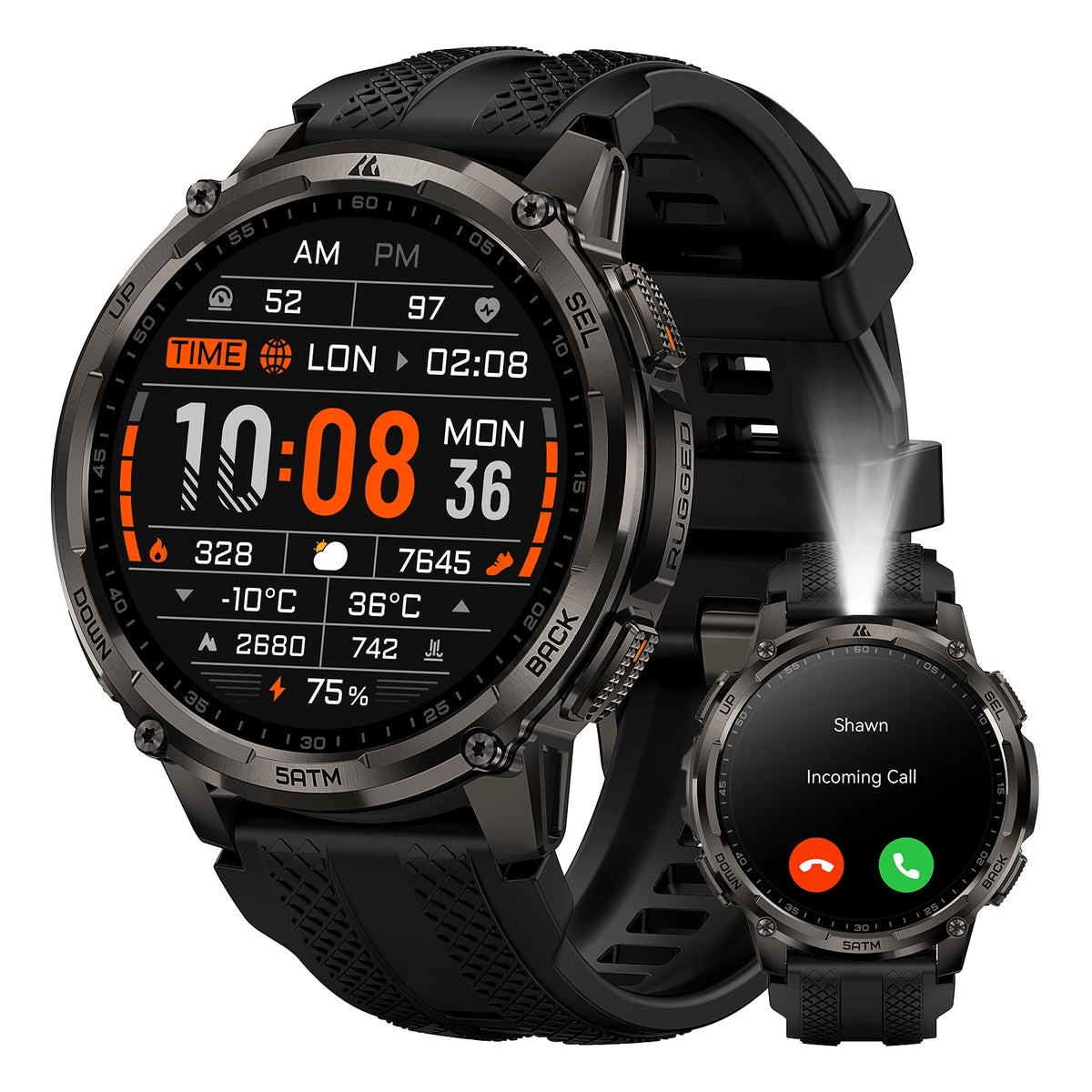 KOSPET TANK T4C Rugged GPS Smartwatch With Flashlight Fitness Tracker
