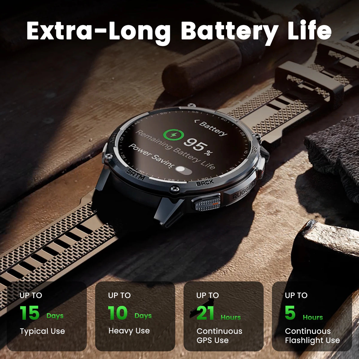 KOSPET TANK T4C Rugged GPS Smartwatch With Flashlight Fitness Tracker