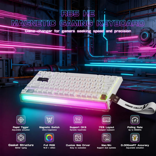 Attack Shark R85HE Hall Effect Rapid Trigger RGB Gaming Keyboard