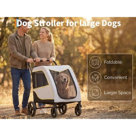 Garvee Foldable Pet Stroller for Dogs and Cats with Carrier