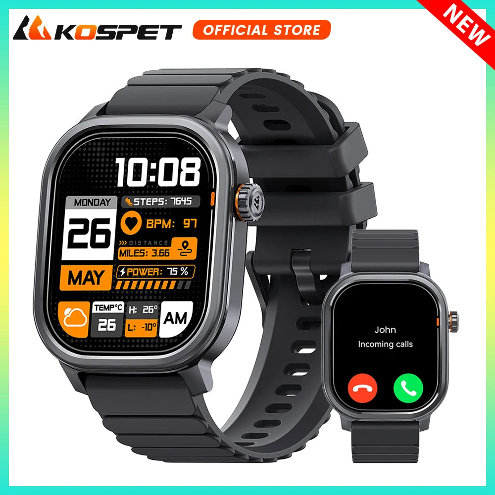 KOSPET Pulse AMOLED Smartwatch With Bluetooth Calling And Fitness Monitoring