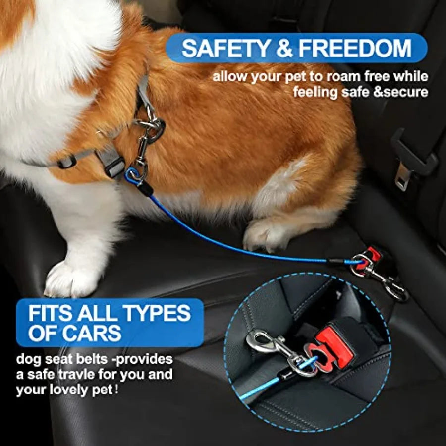 Dog Car Seat Belt Harness With Chew Resistant Tether Cable