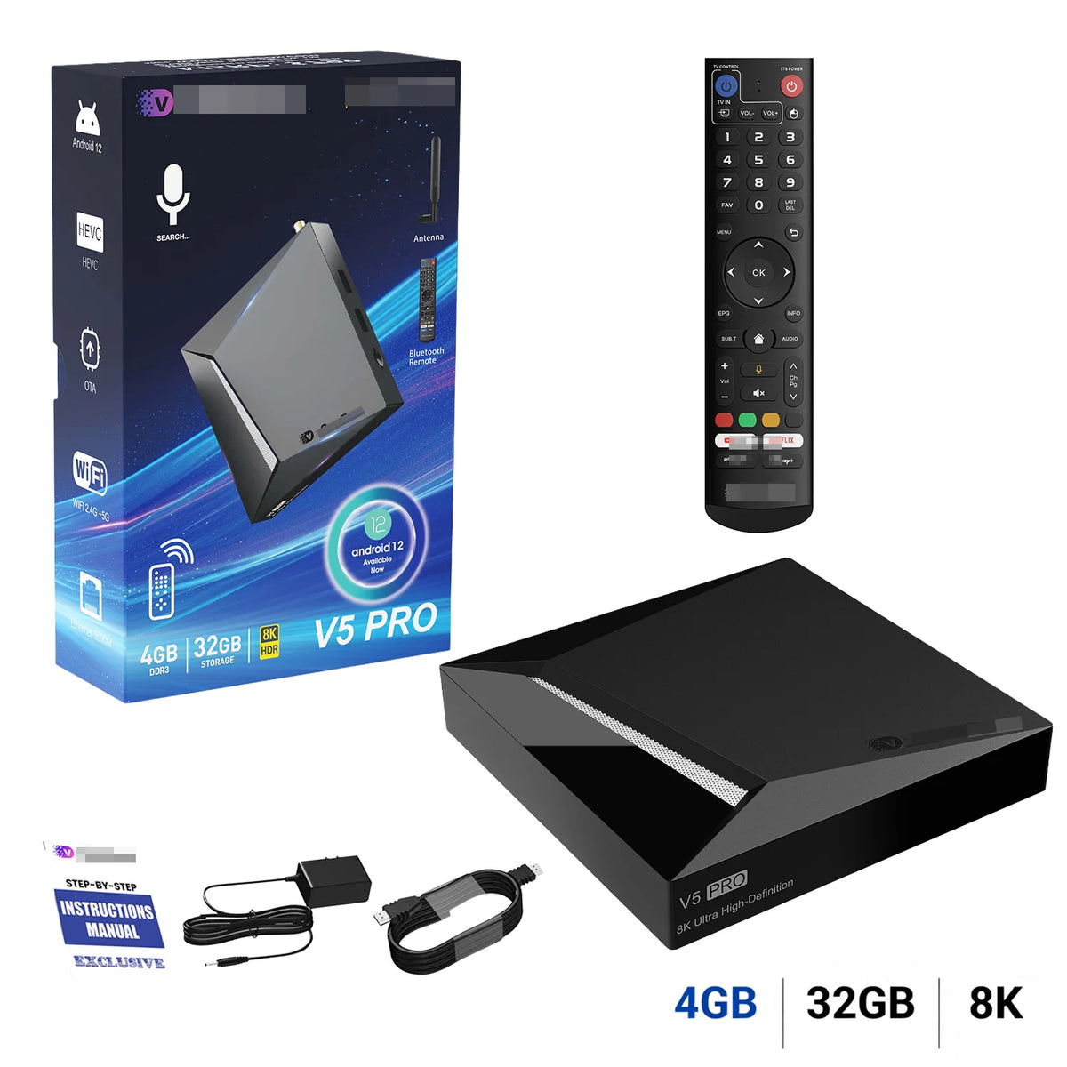 Android TV Streaming Media Box With Voice Control Support
