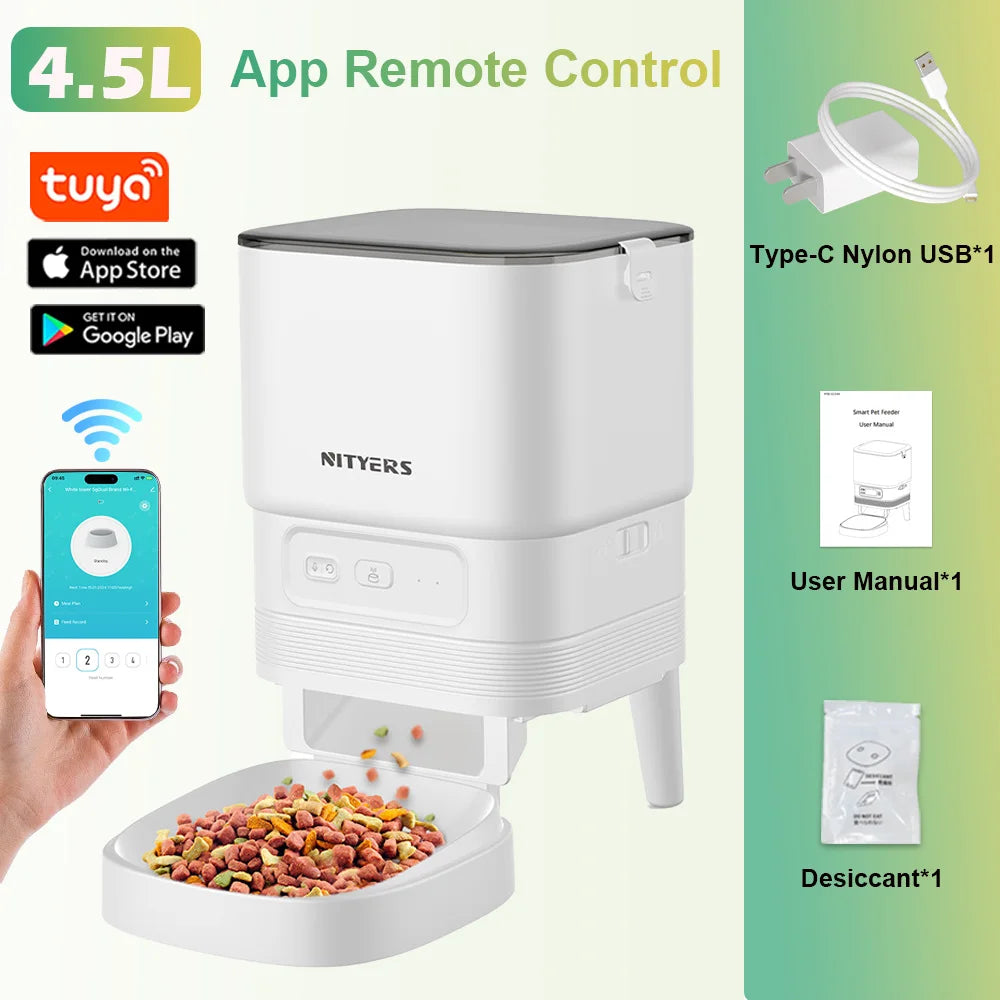 Nityers Automatic Pet Feeder With Tuya App And Voice Recorder