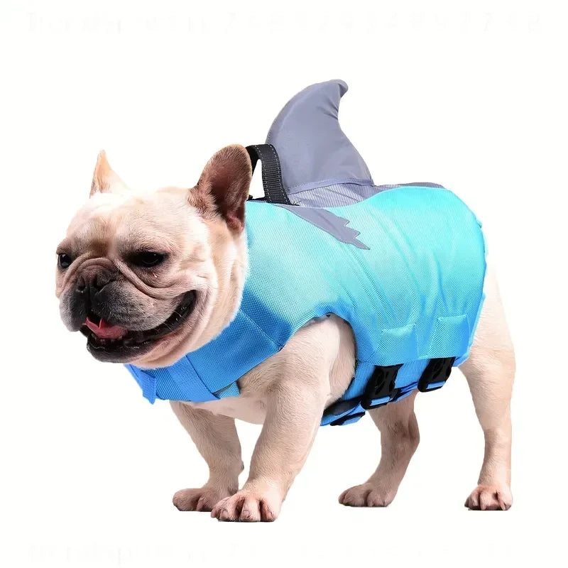 Reflective Shark Shape Dog Life Jacket With Adjustable Safety Handle