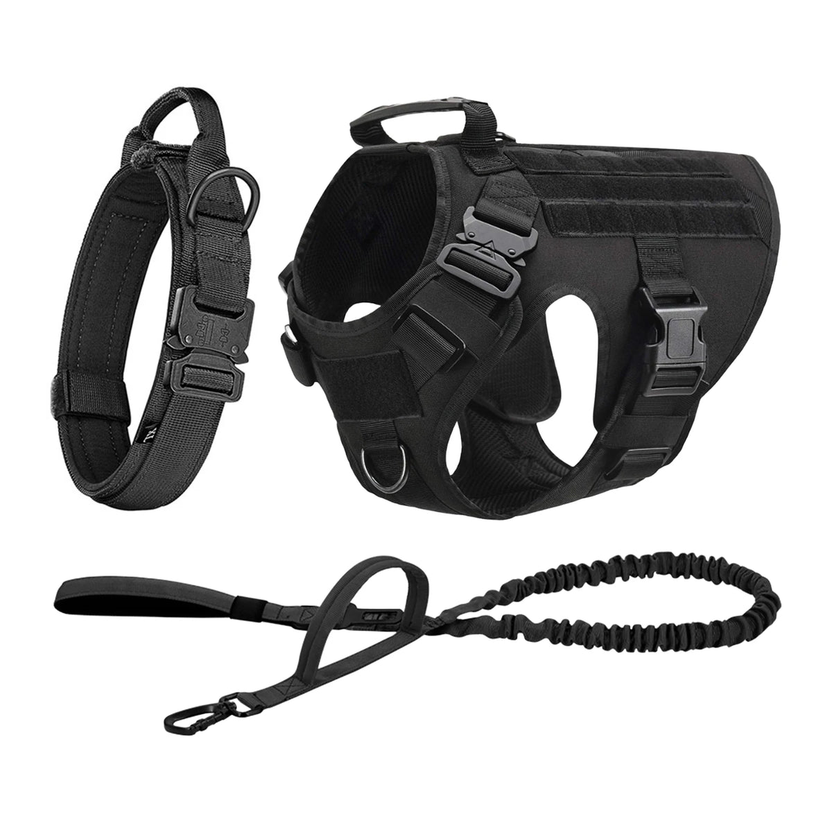 Adjustable Tactical Nylon Dog Harness With Quick Release