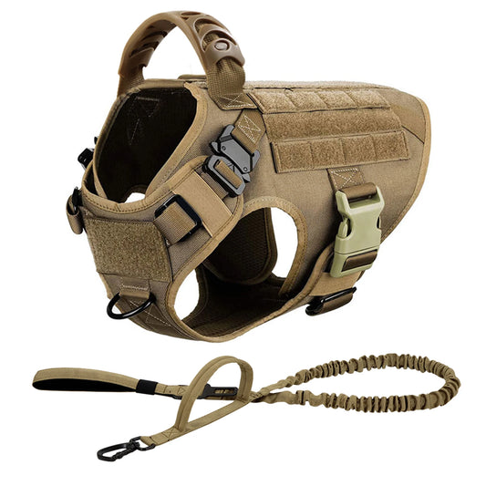 Tactical Dog Harness Leash Set For Training And Walking No Pull