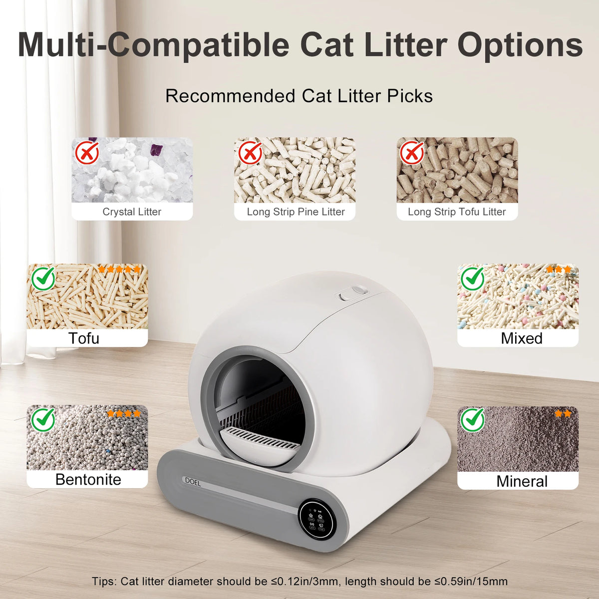 DOEL 2026 Upgrade Automatic Smart Litter Box With 65L Capacity