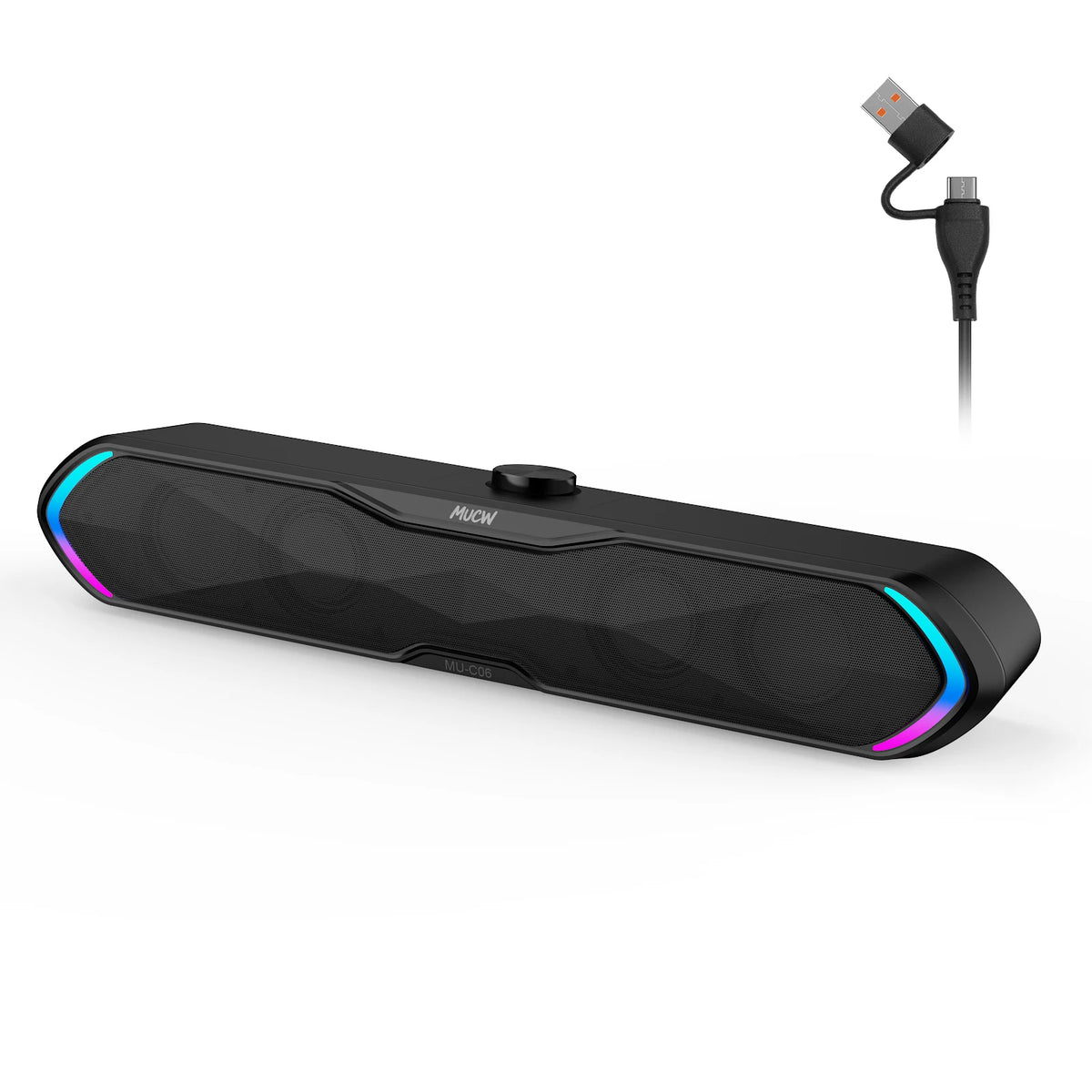 MUCW Bluetooth USB Gaming Soundbar With Stereo Speaker Audio