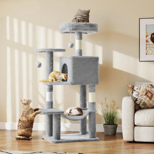 JHK Cat Tree Tower For Indoor Cats Multi Level Sisal Scratching Posts