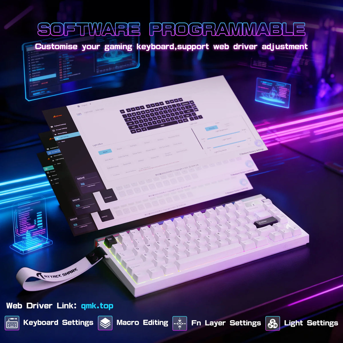 Attack Shark R85HE Hall Effect Rapid Trigger RGB Gaming Keyboard