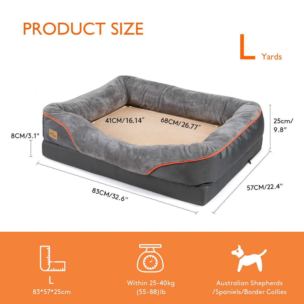 BINGOPAW Washable Waterproof Dog Bed With Removable Cover